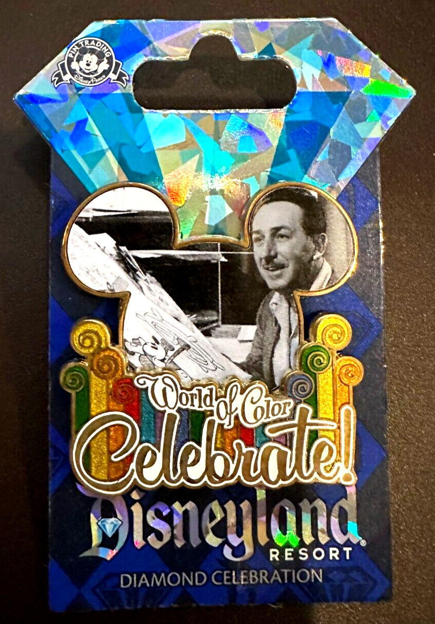 Disneyland Pin World of Color Celebrate 60th Anniversary Diamond Walt NEW