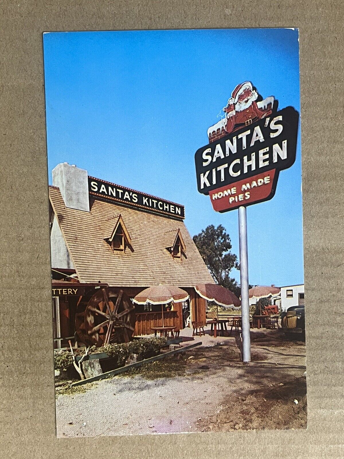 Postcard Santa Claus CA California Santa\'s Kitchen Restaurant Vintage Roadside
