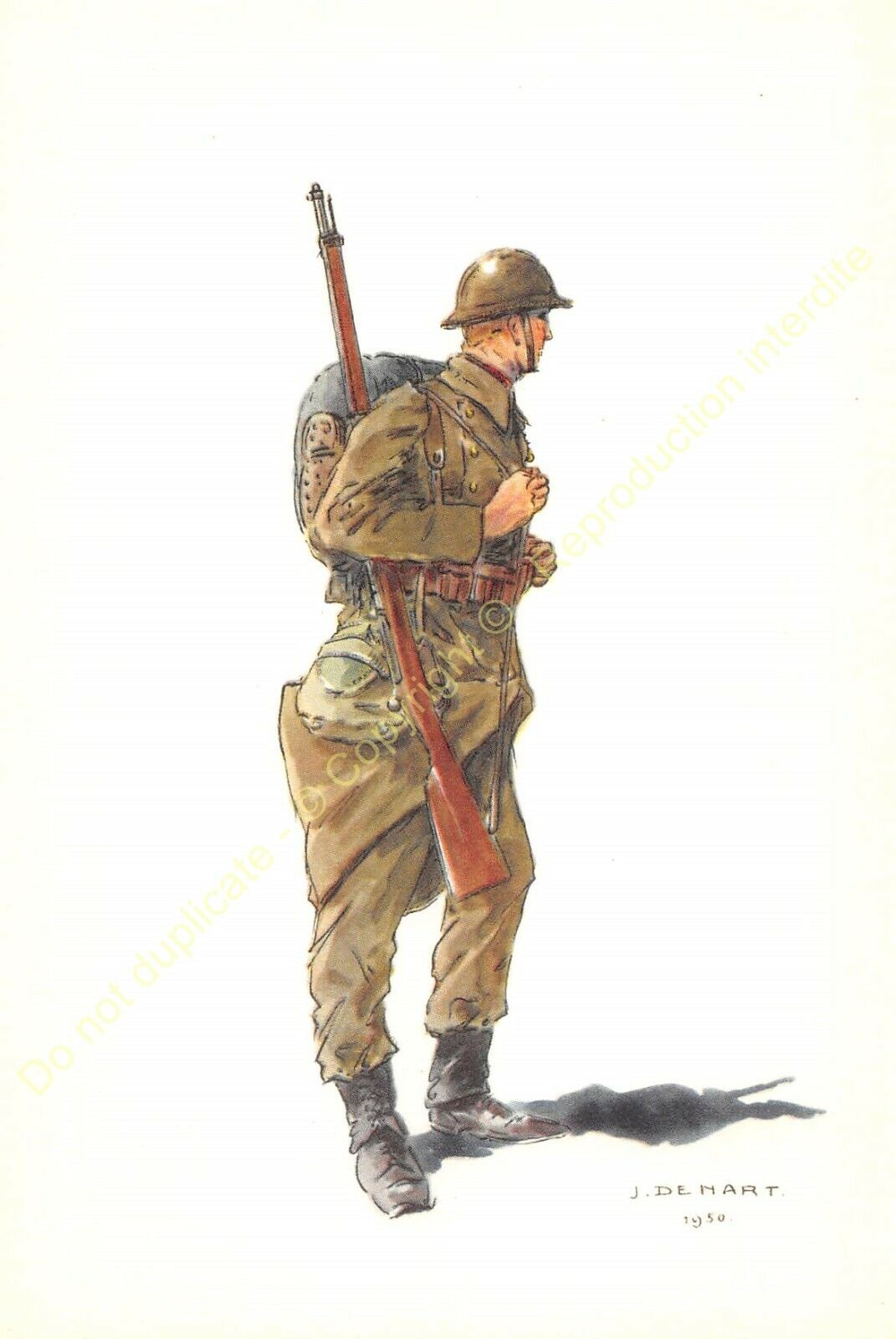 Illustration J.Demart Militaria Belgium Infantry Of Lead 1918