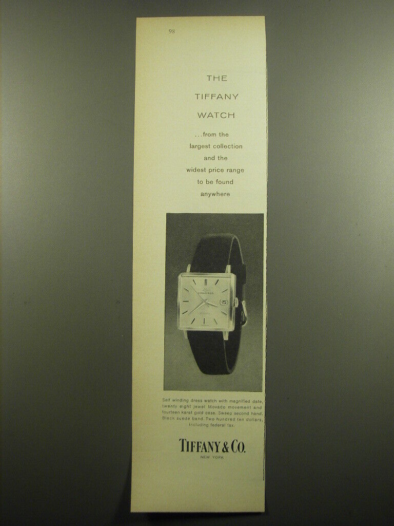 1960 Tiffany & Co. Movado Watch Advertisement