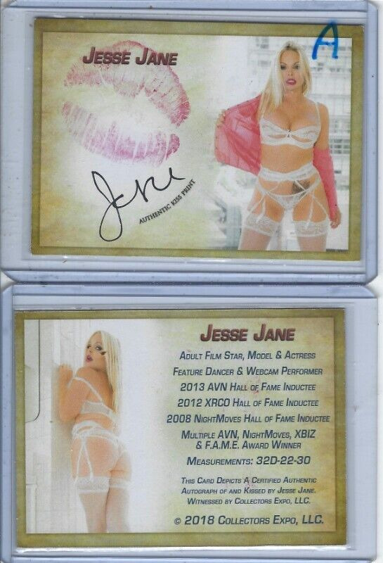 Jesse Jane Signed & Kissed Trading Card #A- Model Collector\'s Expo Died 2014