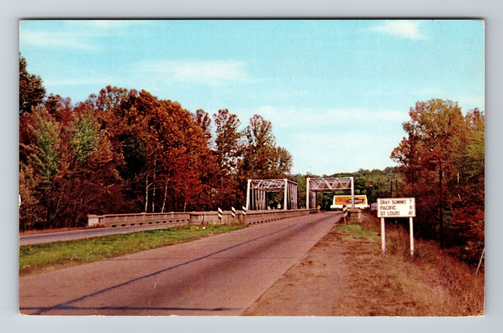 Ozarks MO-Missouri, Scenic View Twin Bridges, Vintage Postcard