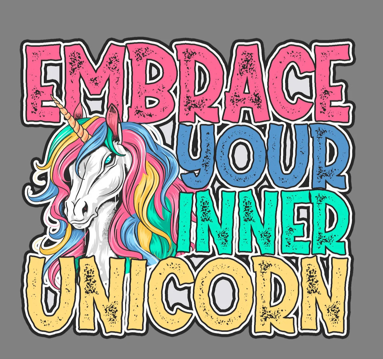 Car / fridge Sticker - Embrace Your Inner Unicorn rainbow - Sticker (5\