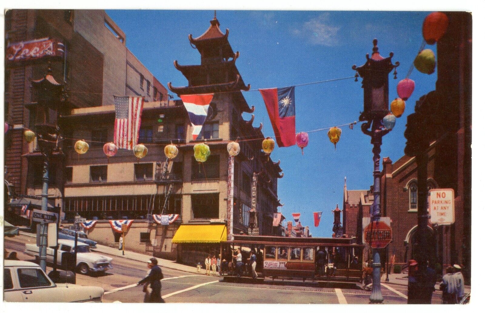 Chinatown San Francisco CA Vintage Postcard c1961 Chinese Lantern Pagoda