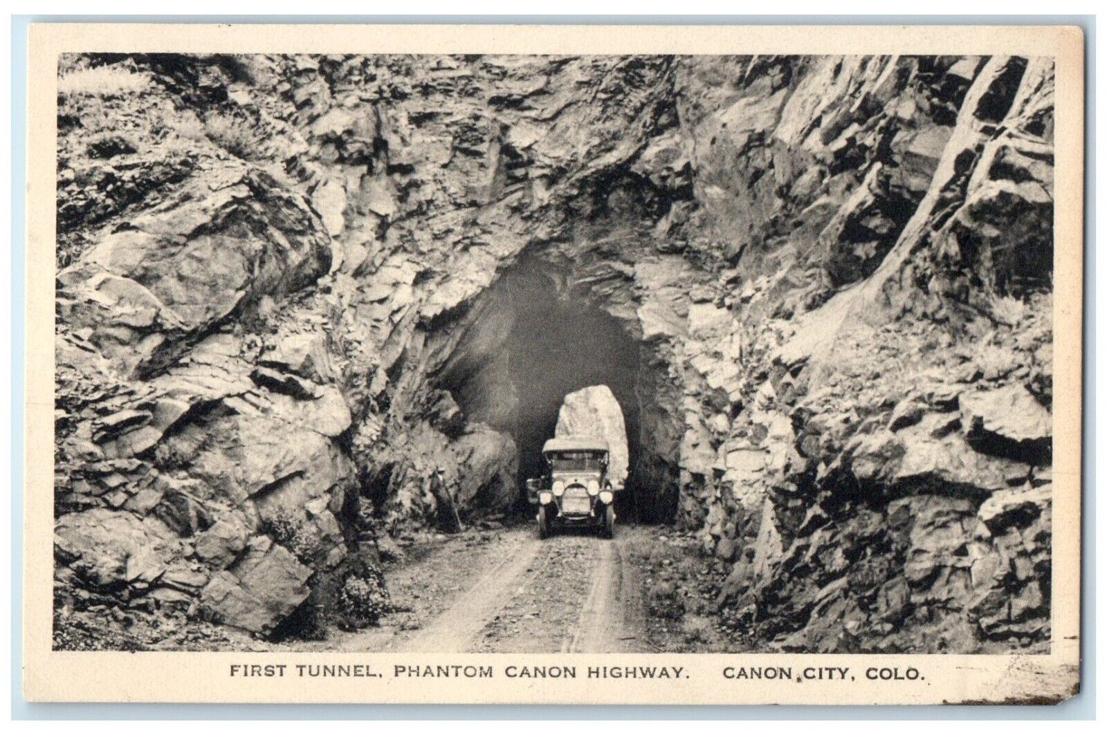 c1940 First Tunnel Phantom Canon Highway Canon City Colorado CO Vintage Postcard