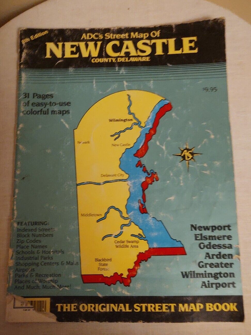 ADC’s Street Map Of New Castle County, Delaware-8th Edition VTG 1994