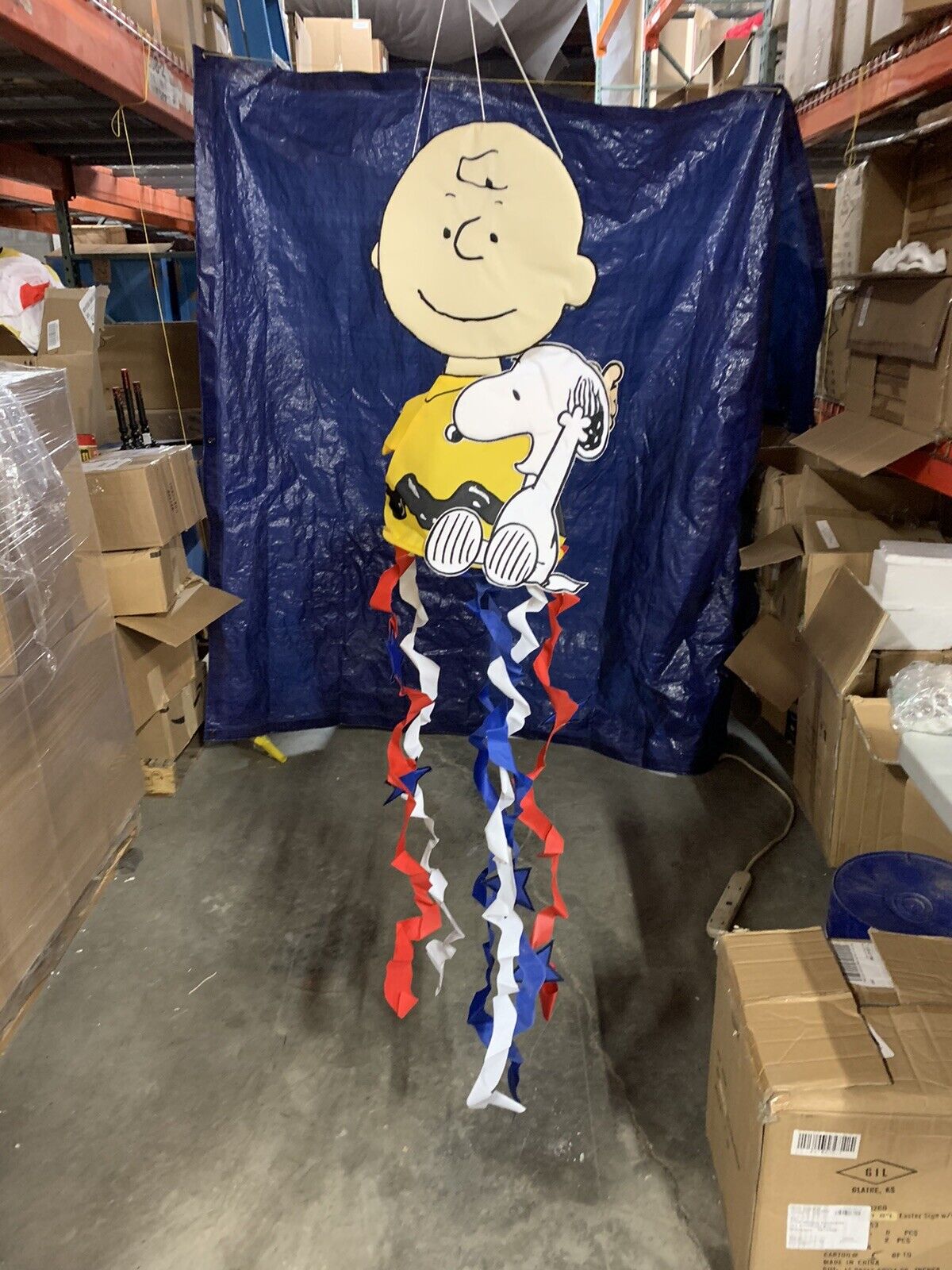 Peanuts Charlie Brown & Snoopy YaY Patriotic Windsock - 40230