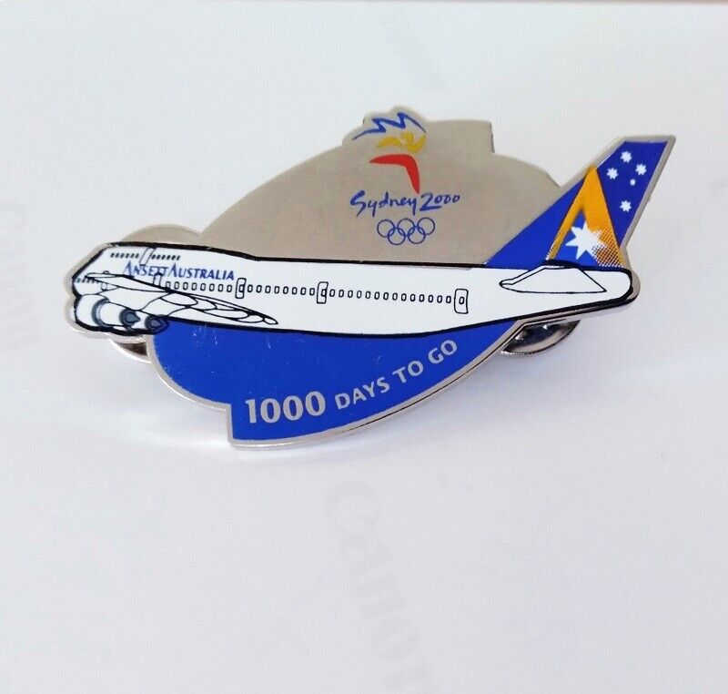2000 Sydney Olympic Games 1000 Days To Go UNIQUE SAMPLE PIN Ansett Airlines RARE