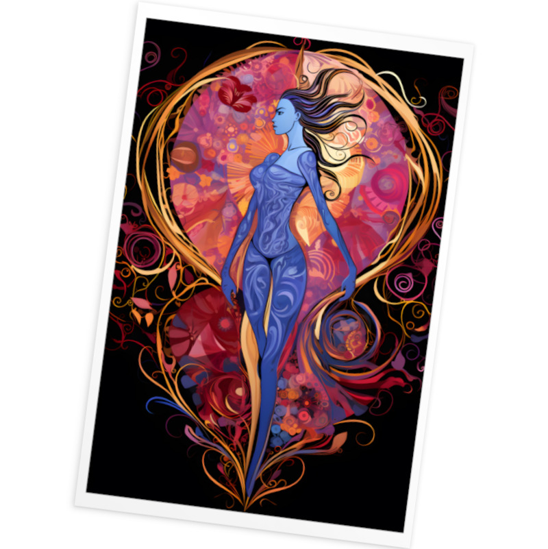 2/7 Collectible Feminine Empowerment postcard Art | Exquisite Gift, for Women