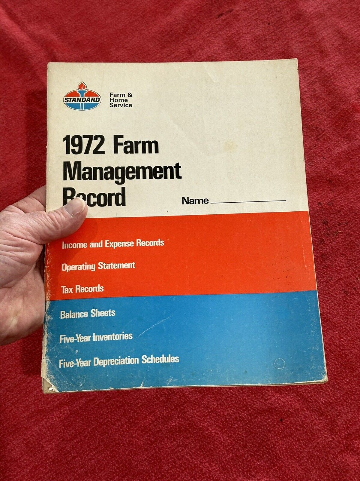 VINTAGE 1972 STANDARD OIL ADVERTISING FARM MANAGEMENT RECORD BOOK UNUSED