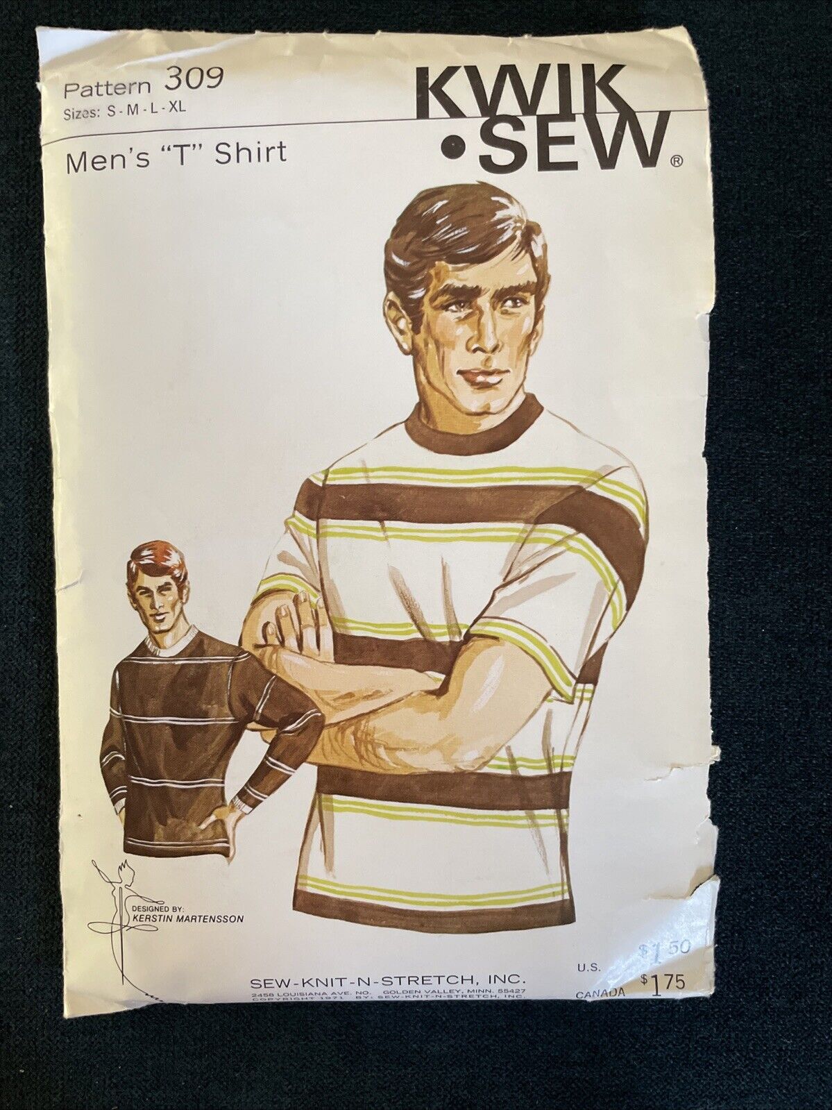 Vintage  Kwik Sew 309 Men’s Tee Shirt Mulit Size