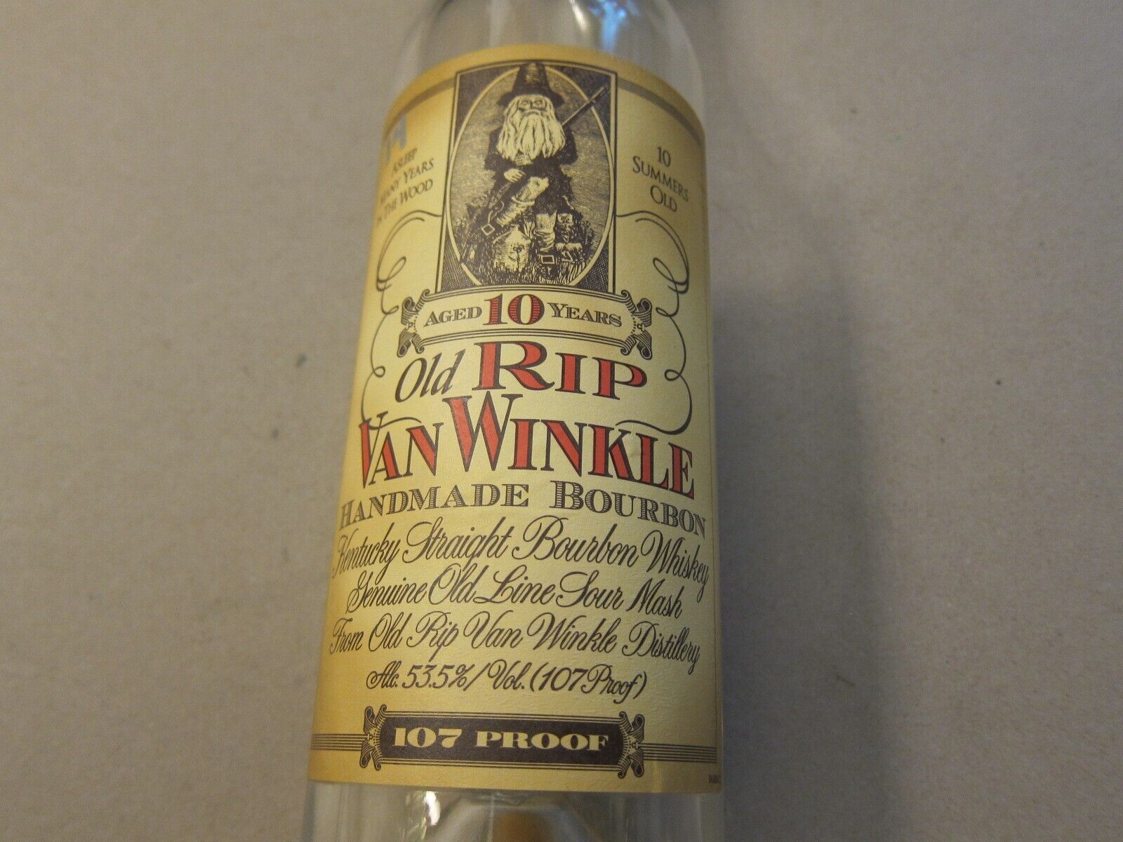 2014 Pappy Van Winkle 10 Year Bourbon Empty Bottle Unrinsed Old Rip 107