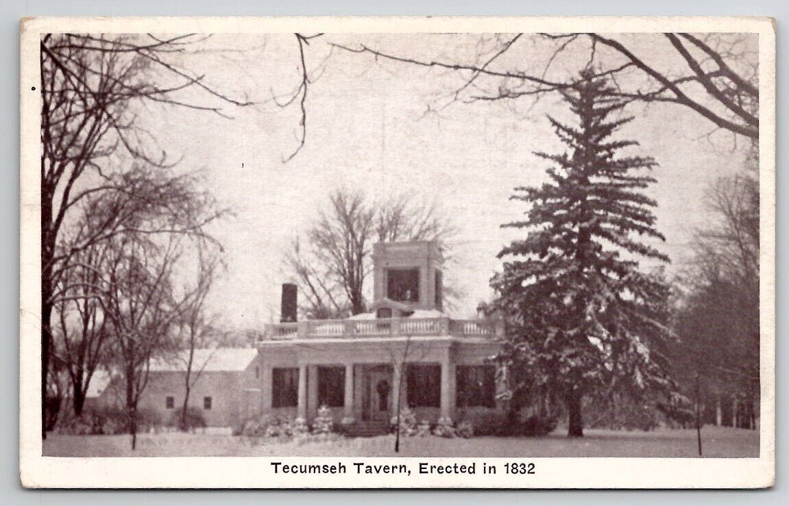 Tecumseh Tavern Erected 1832 Michigan Postcard A41