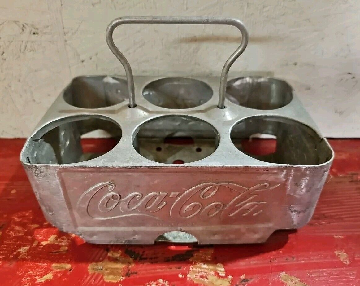 Vintage Coca-Cola Aluminum Carrier 6-Pack Coke Bottle Holder