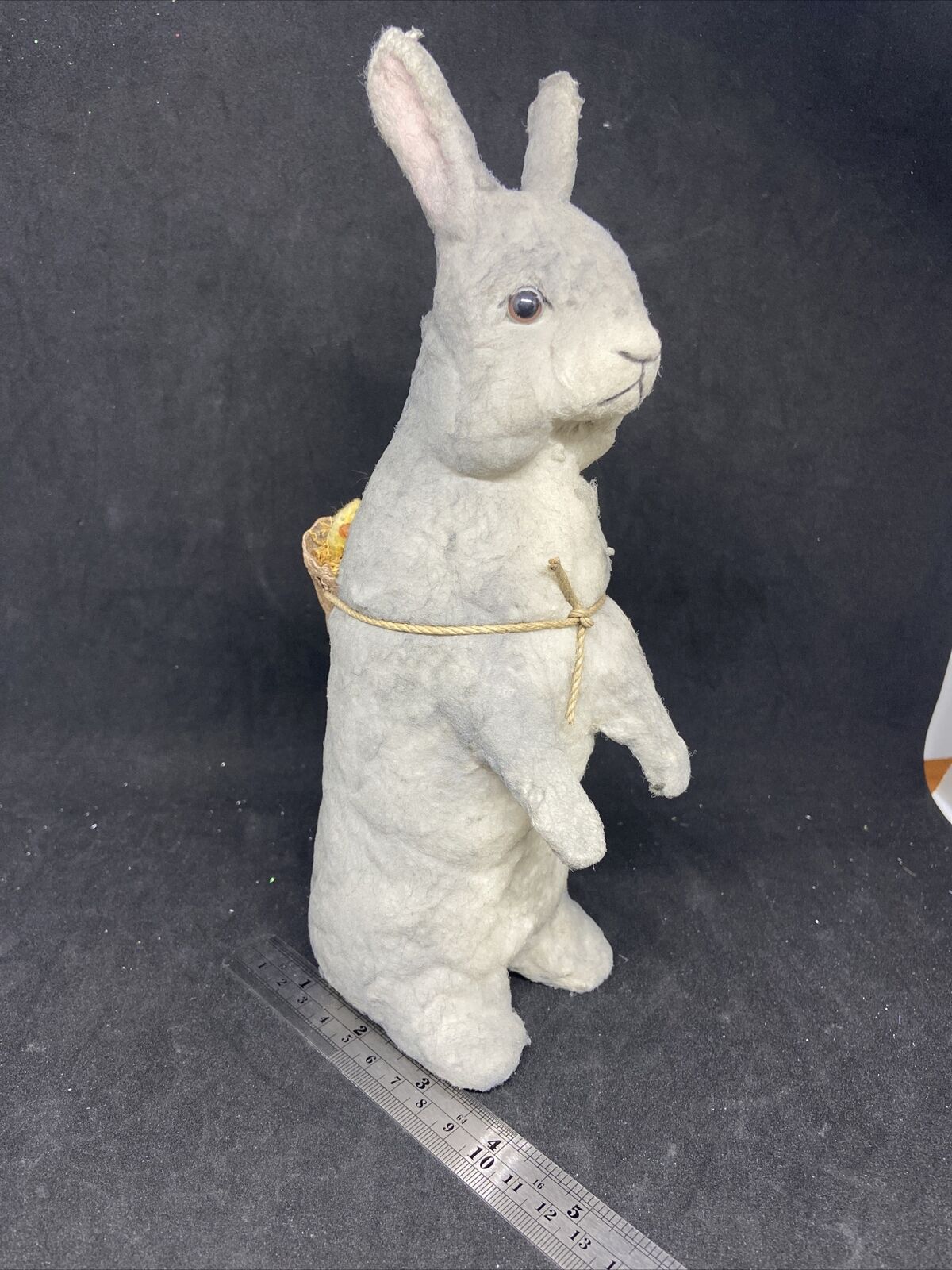 CRAIG YENKE - Rabbit - Primitive Cotton/Paper Mache  - Folk Art Figurine
