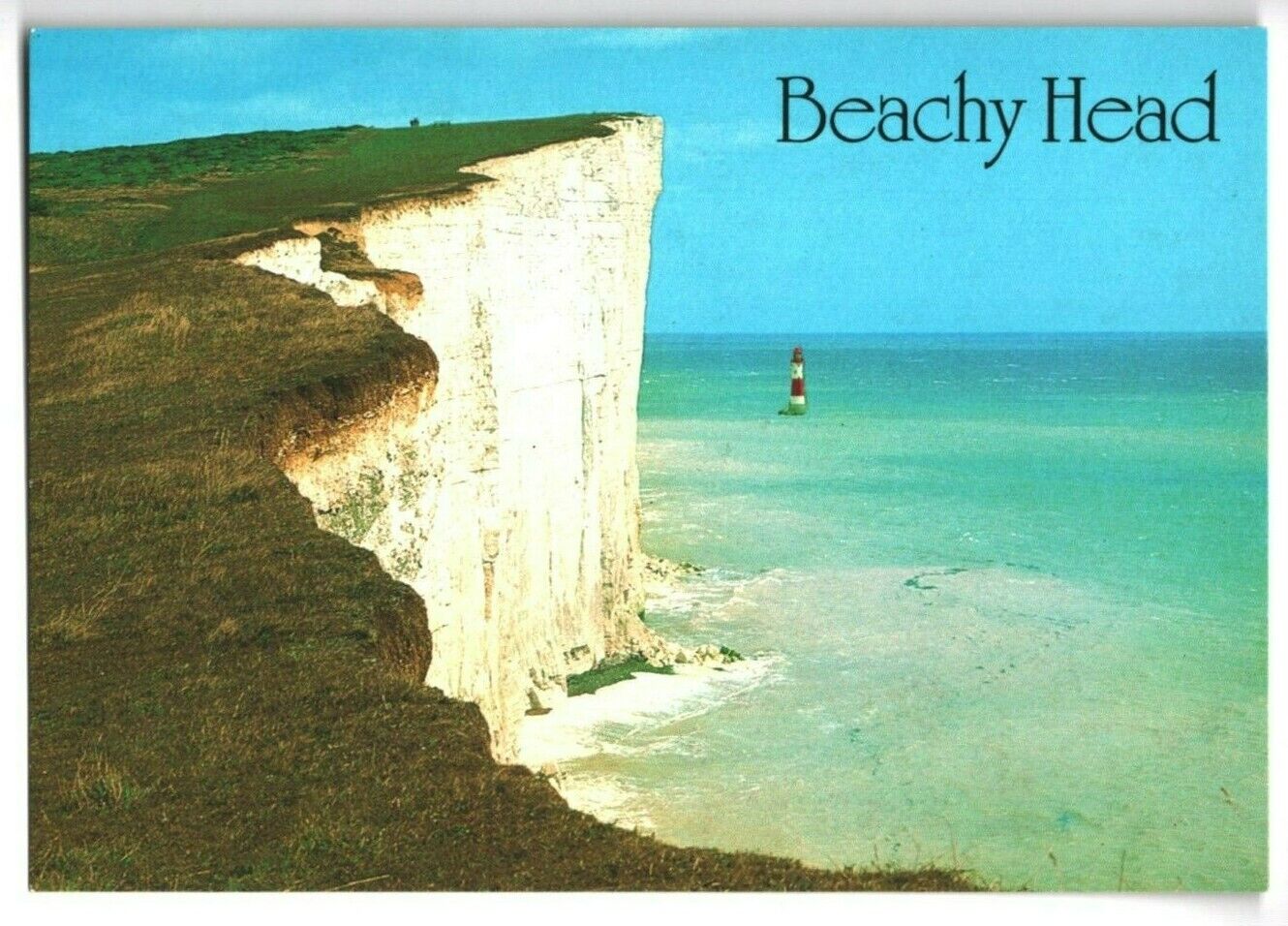Postcard Beachy Head Eastbourne England Beach Surf Cliffs