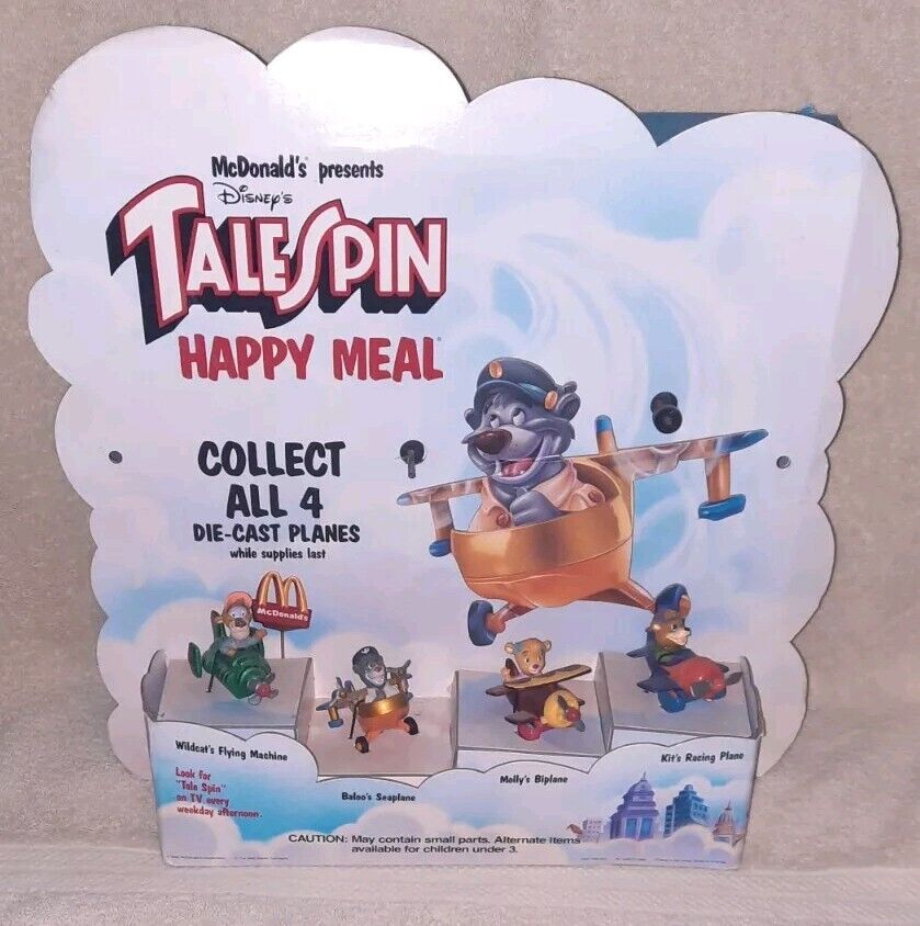 1990 McDonald\'s Disney TaleSpin Happy Meal Counter Display - Needs TLC