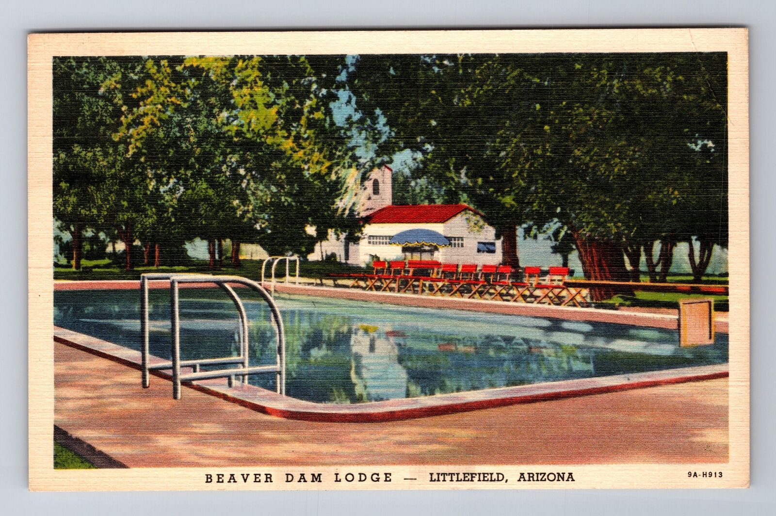 Littlefield AZ-Arizona, Beaver Dam Lodge Advertising, Vintage c1942 Postcard