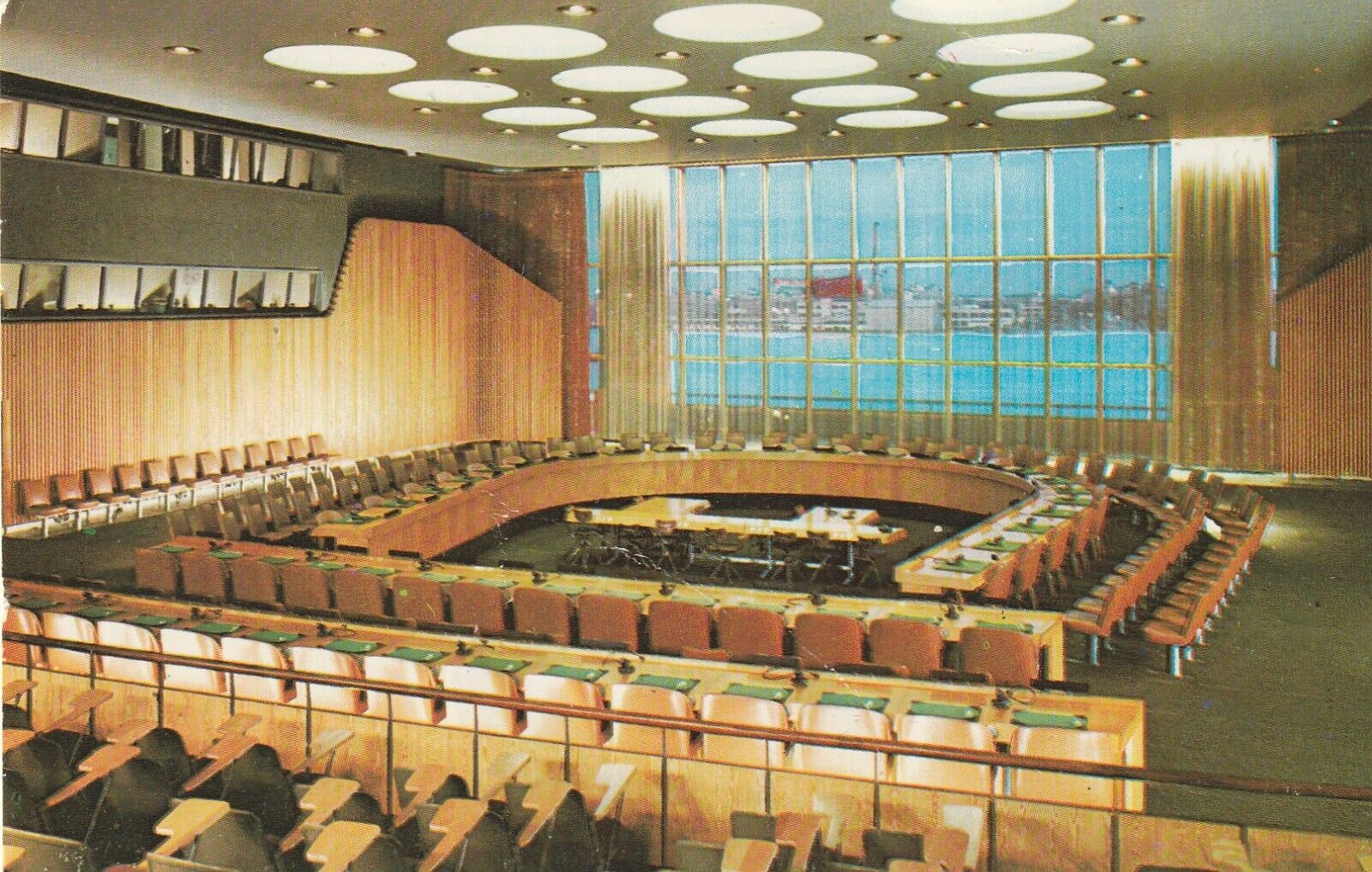 Postcard Economic and Social Council Chamber United Nations Headquarters NY USA