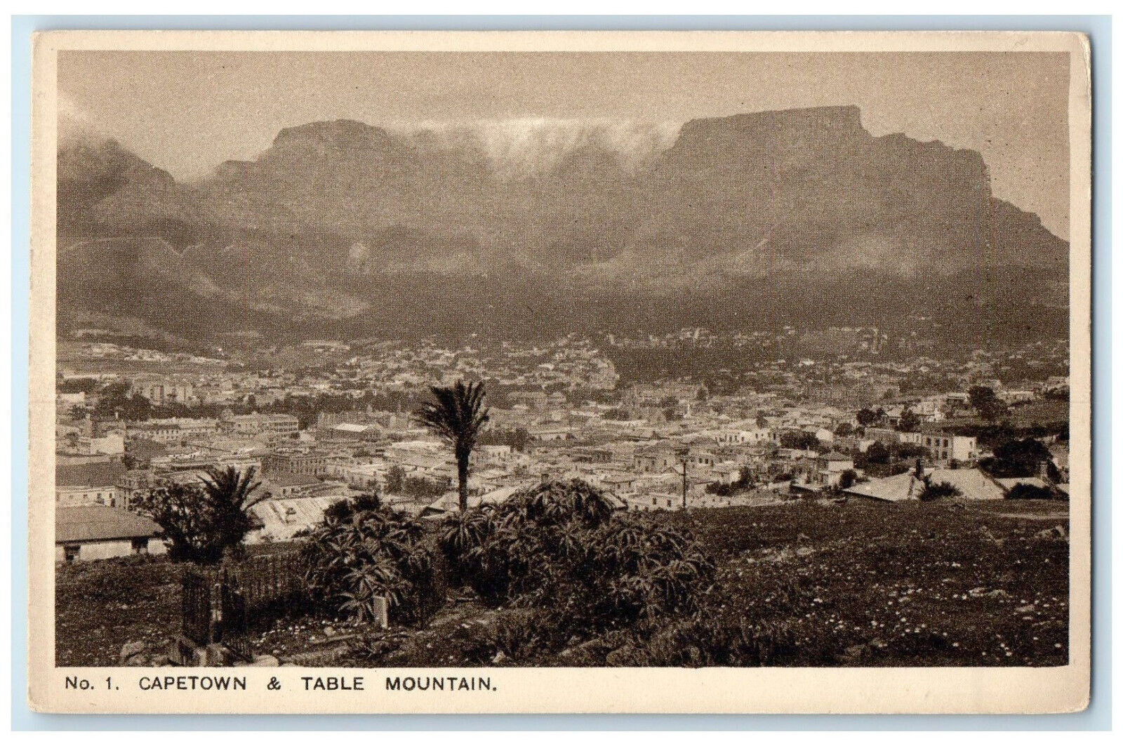 c1920\'s No.1 Capetown & Table Mountain South Africa Unposted Postcard