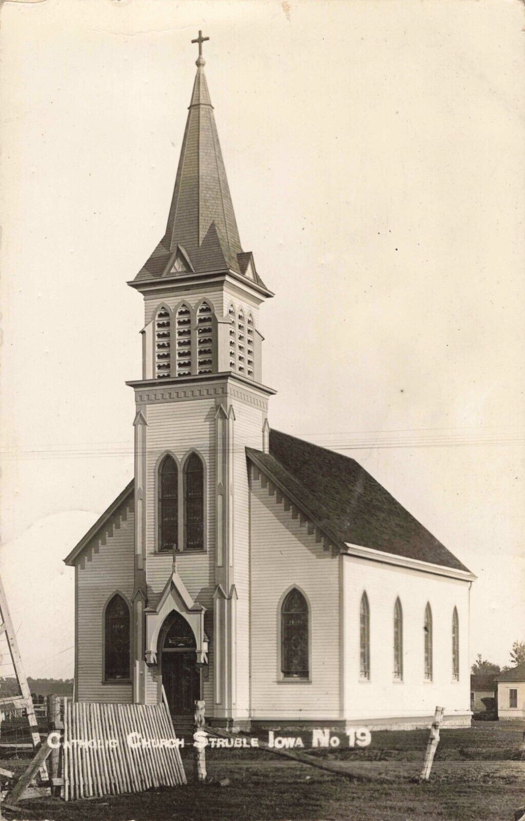 Catholic Church Struble Iowa IA 1912 Real Photo RPPC