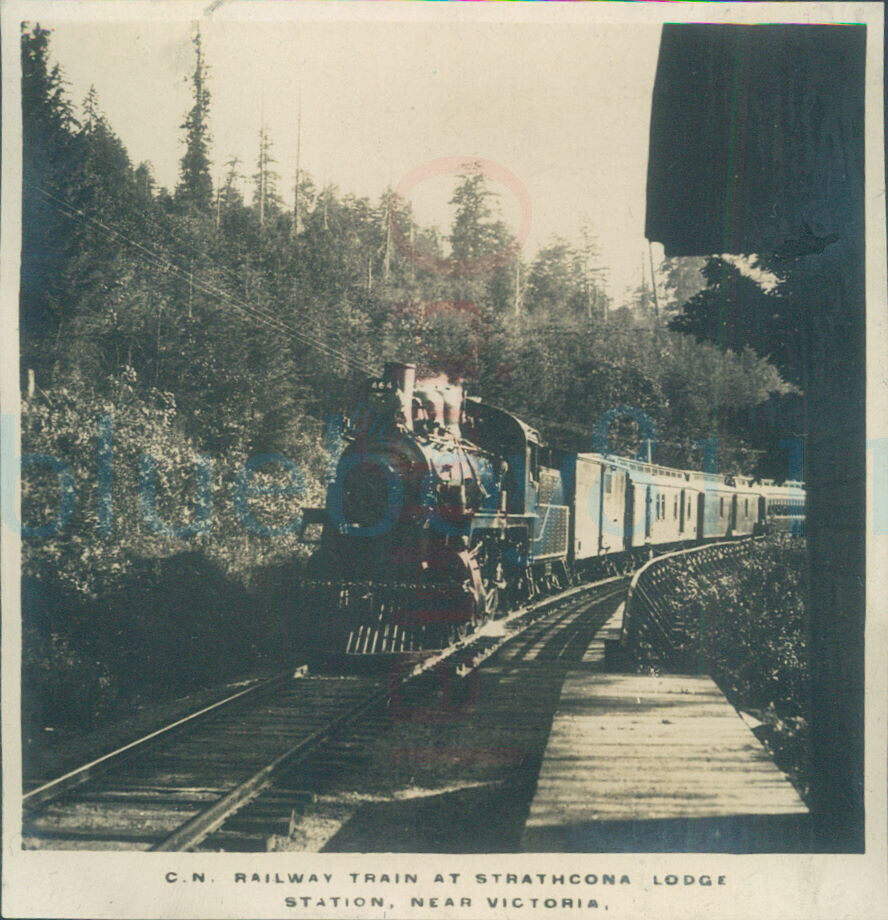 1925 Original photo Railway Train Strathcona Lodge station BC Empire cruise 3\