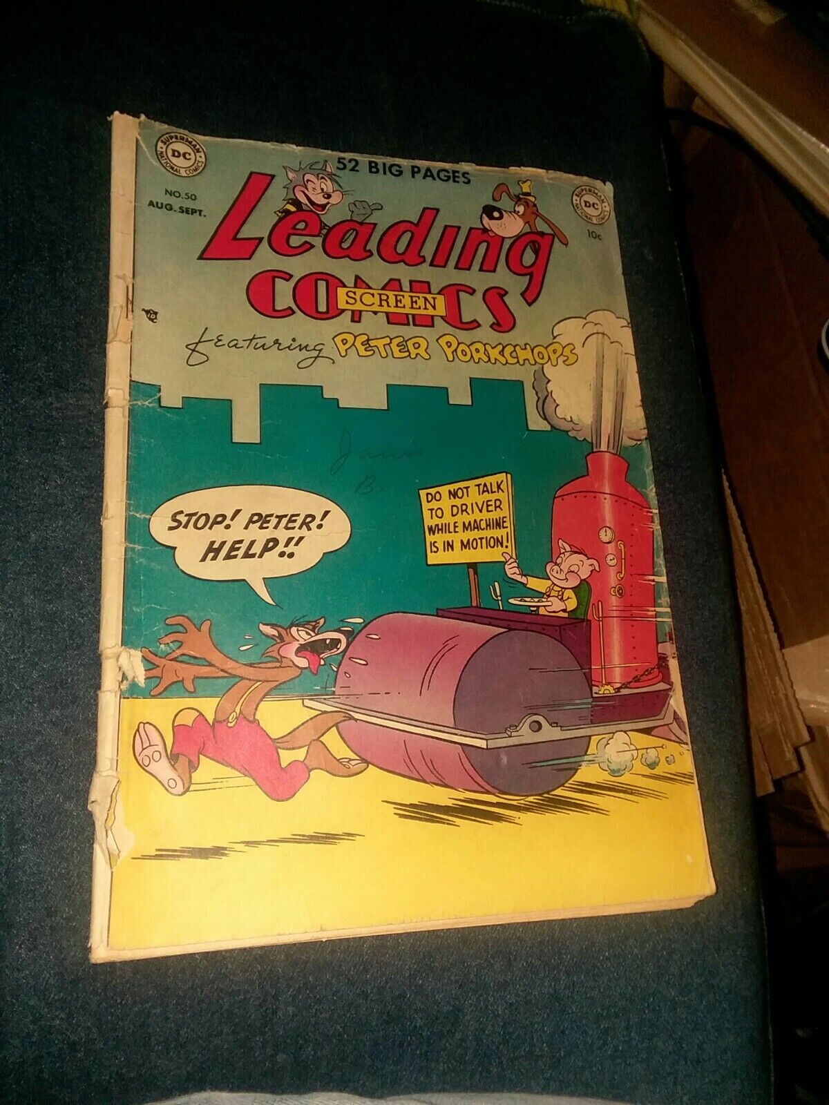LEADING SCREEN COMICS #50 dc comics 1951 PETER PORKCHOPS golden age funny animal