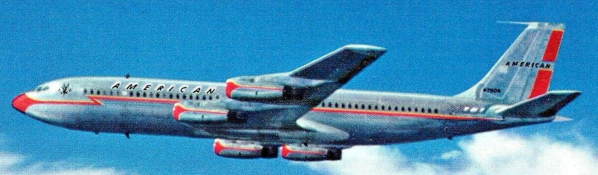 c1960 American Airlines, Boeing 707-120 aircraft, flagship, early paint scheme