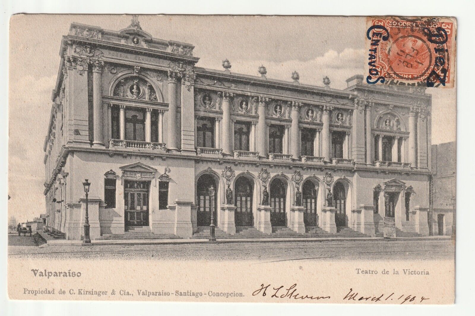 CHILI - CHILE - Old Postcard - VALPARAISO Teatro de la Victoria
