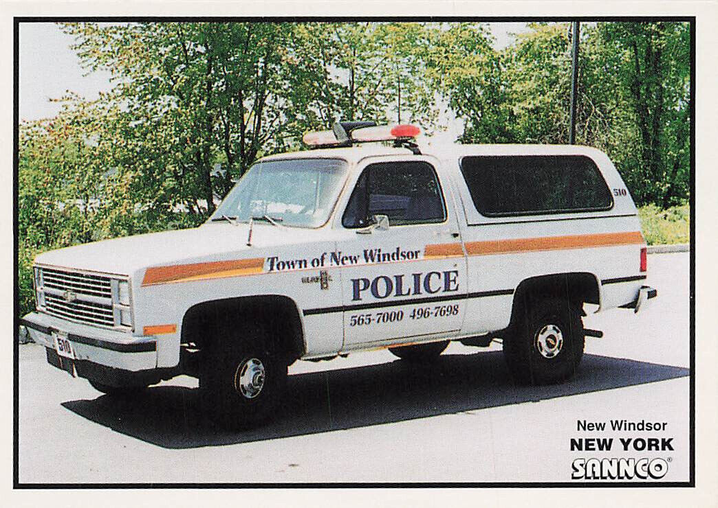 POLICE DEPT PATROL CAR CHEVY BLAZER SANNCO CARD 1993 NEW WINDSOR NY NEW YORK