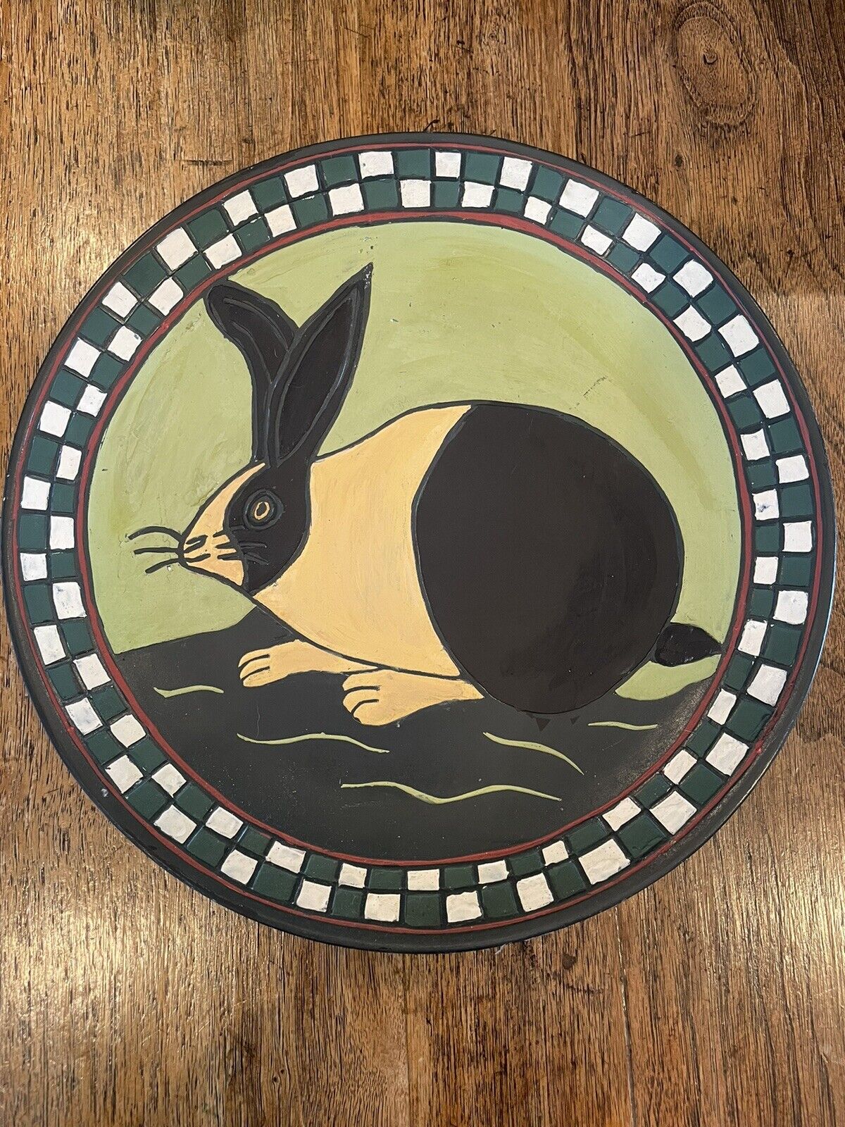 Vintage Ethan Allen Bunny Rabbit Plate.  Easter, Traditional, Folk Art