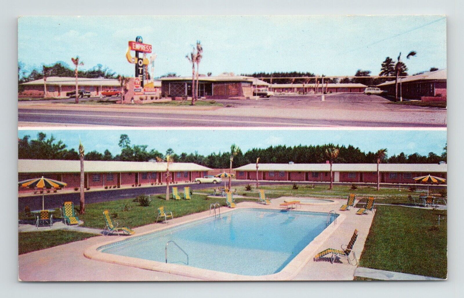 Empress Motel Motor Lodge Pool AAA US 301 Allendale South Carolina VTG Postcard