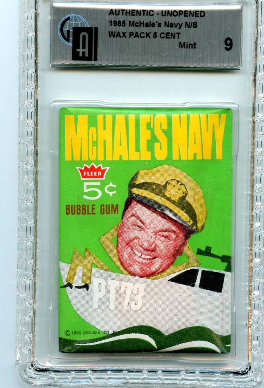 1965 FLEER MCHALE'S NAVY 5 CENT WAX PACK GAI 9 MINT