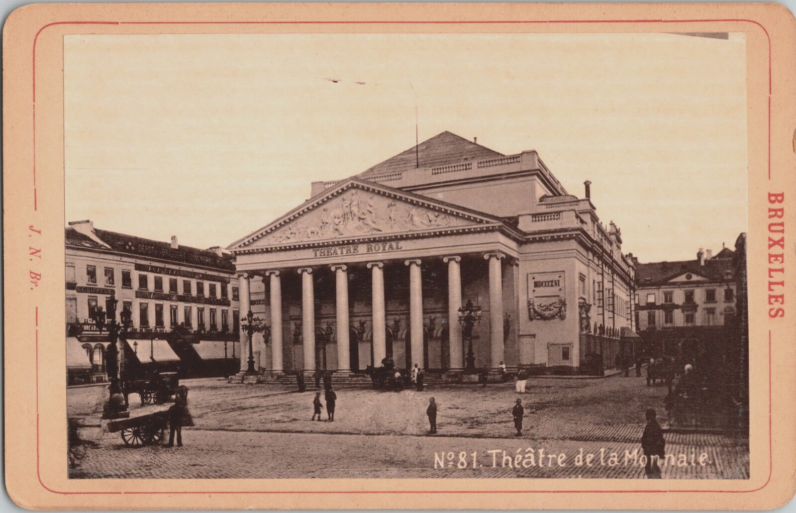 c1900 Bruxelles Brussels 1856 Royal Theater Photo Cabinet Card Photograph J N Br