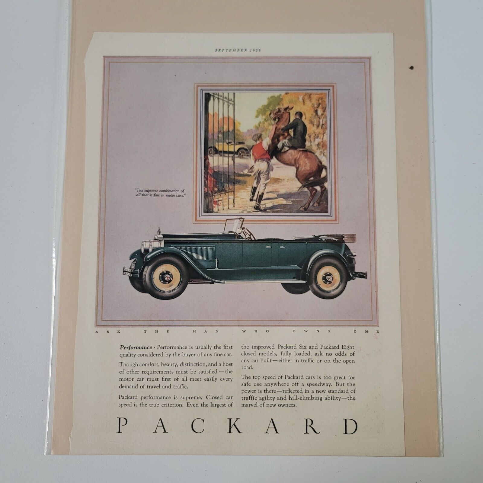 1926 Packard Convertible- Original Ad