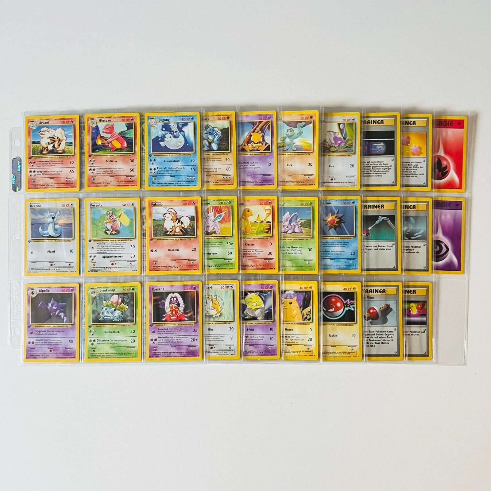 Pokémon 1st Edition Base Set Complete Uncommon Common German 70 Cards NM-MINT