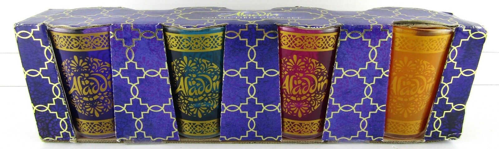 Disney Aladdin Moroccan Tea Glass Set of 4 New, #3164