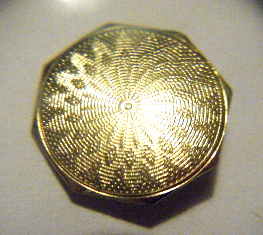 Vintage Art Deco 20s-30s Solid 14k Yellow Gold Engine Turned Octagon Button