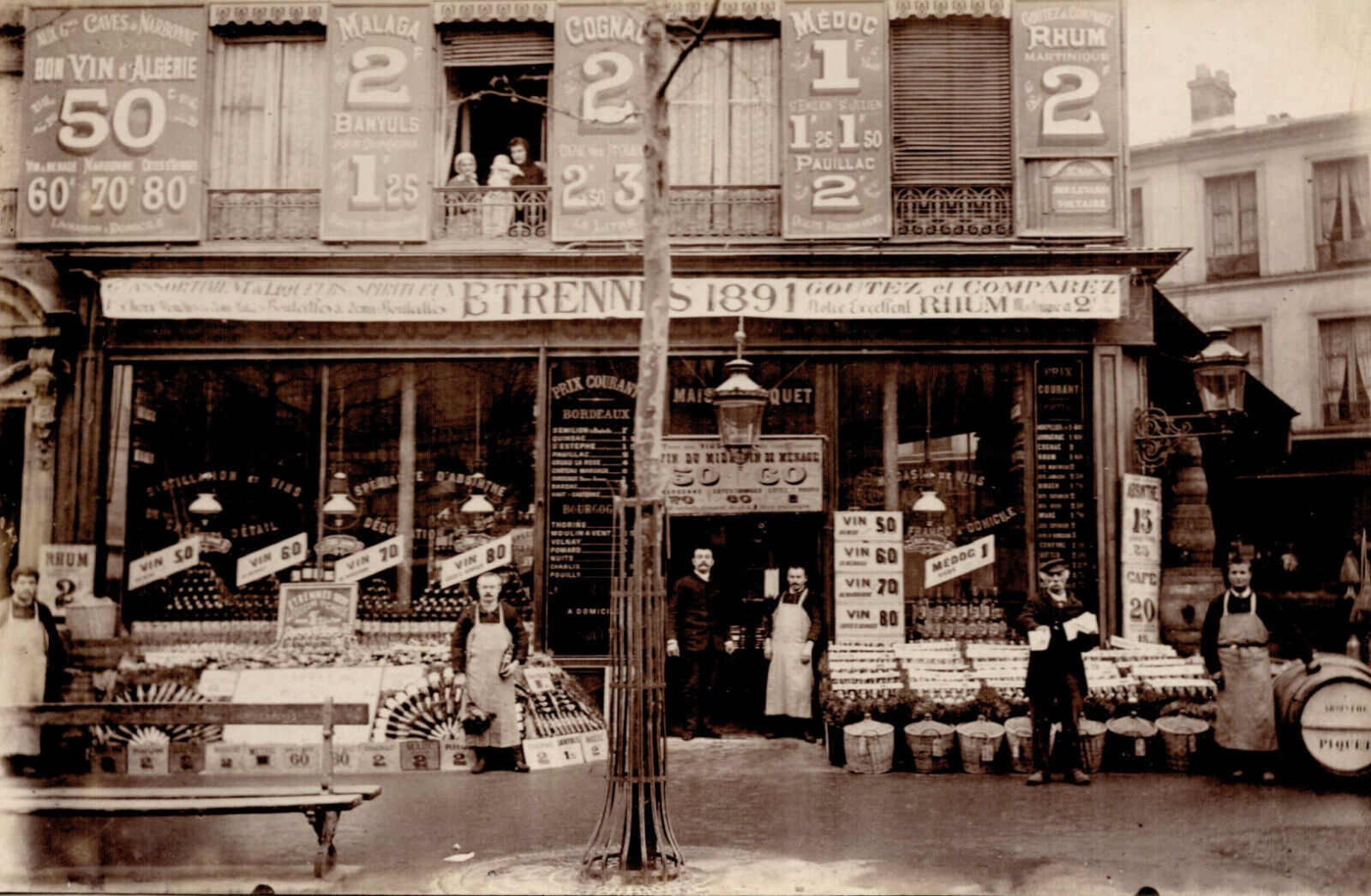 France. Paris - Maison Piquet. Voltaire Boulevard. 1891. Wine Merchant