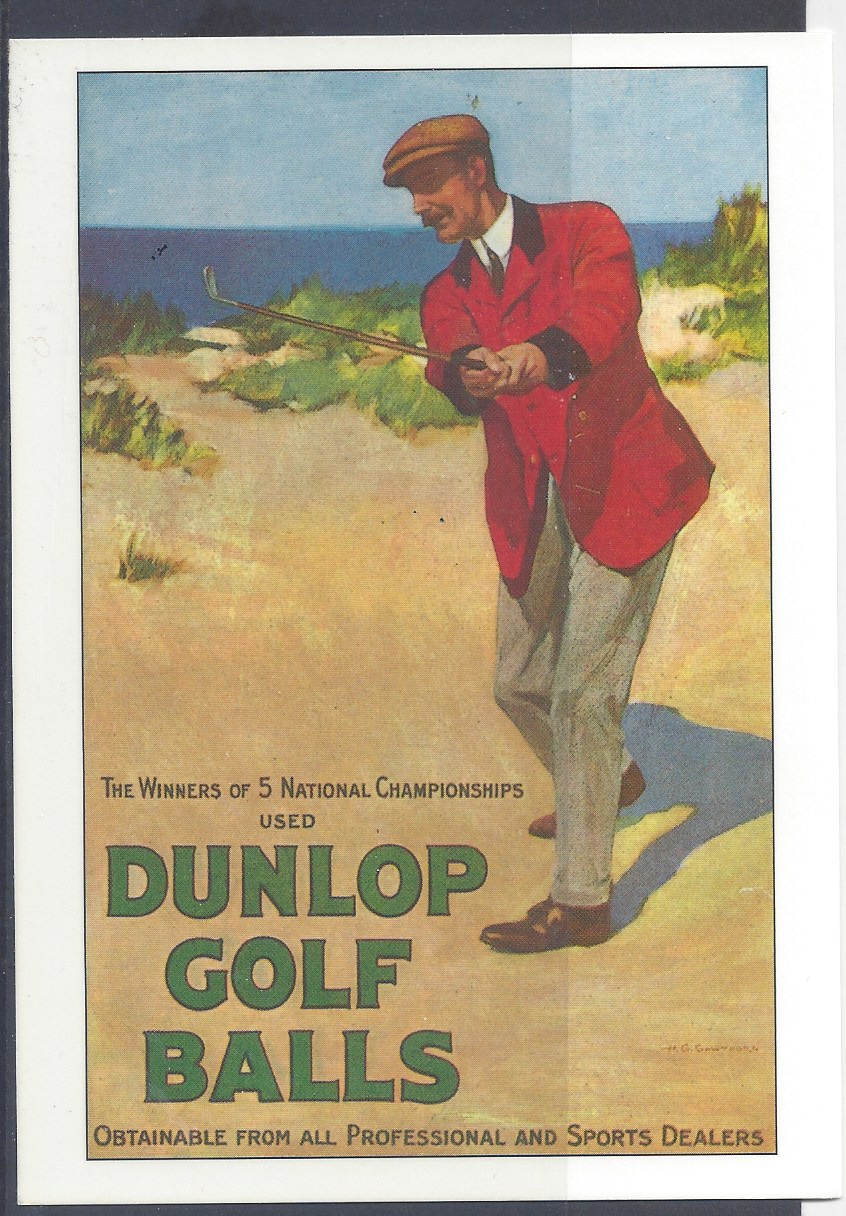 Great Britain: Golf Advertising on postcards, Dunlop Golf Balls and BOVRIL.