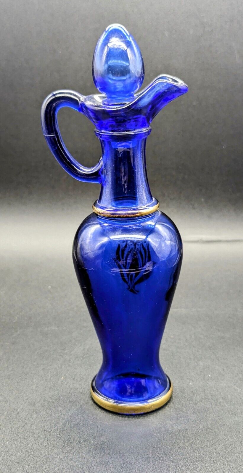 Vintage Glass Beautiful Cobalt Blue Bottle & Stopper Bottle Avon 
