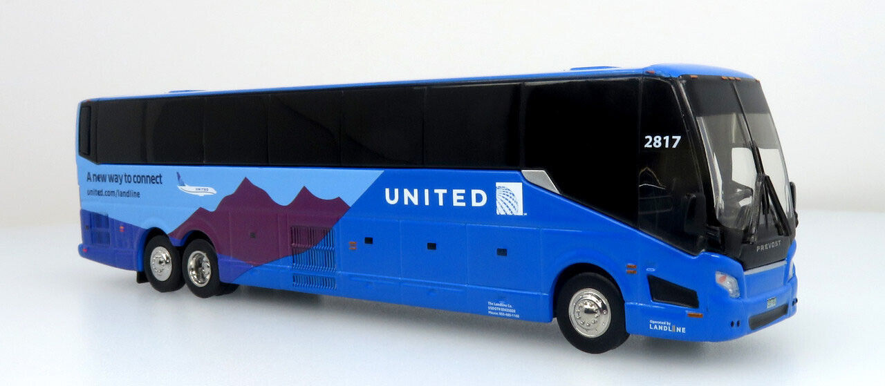 New Prevost H-345 Coach Bus Landline-United Airlines 1/87 Scale Iconic Replicas