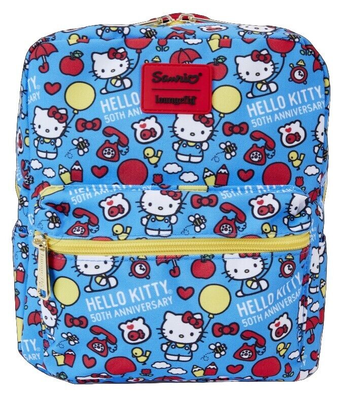 Sanrio Hello Kitty 50th Anniversary Icons All Over Print Square Mini Backpack 🍎