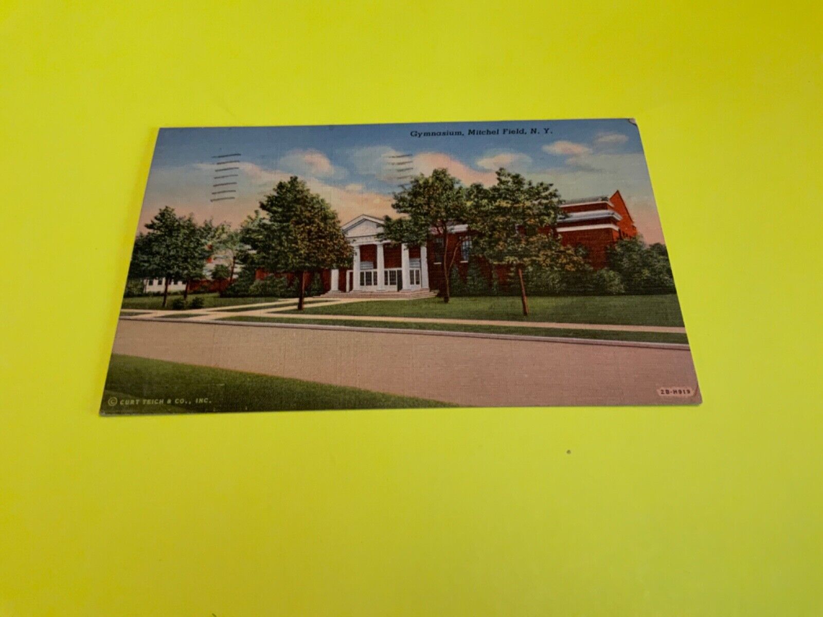 Mitchel Field, N.Y. ~ Gymnasium - 1943 Vintage Postcard