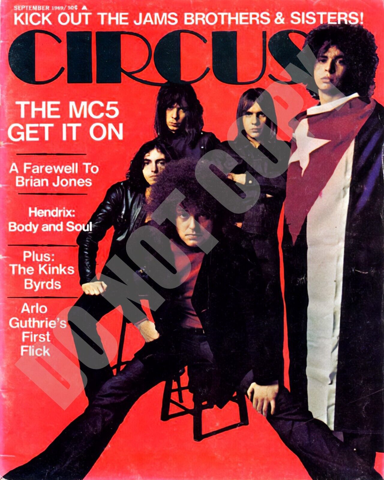Sept 1969 Detroit MC5 On The Cover of Circus Music Magazine 8x10 Photo
