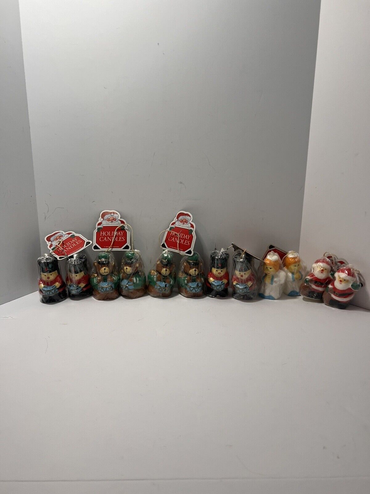 1996 Vintage Magic Creations Christmas Candles Lot Of 6 NIB NOS SANTA BEAR