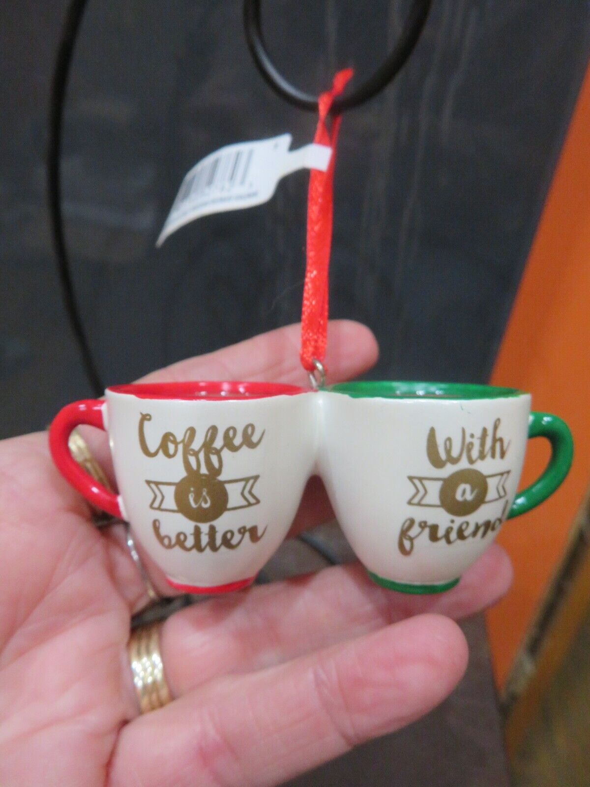 Hallmark -COFFEE IS BETTER WITH A FRIEND ---SUPER CUTE  Tree Ornament NEW W/TAG
