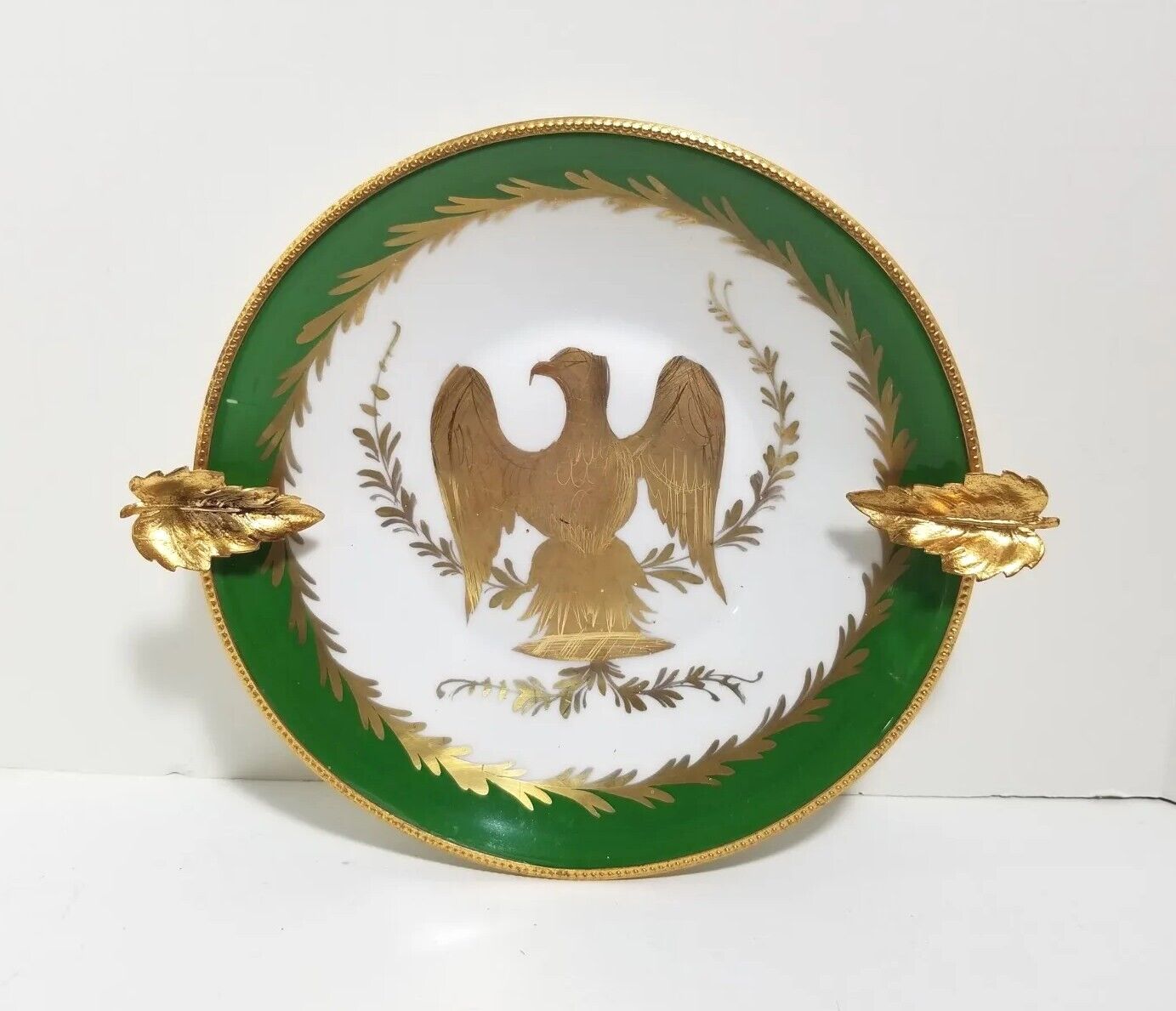 Giraud Limoges Napoleonic French Imperial Eagle Ashtray Hand Painted In France 