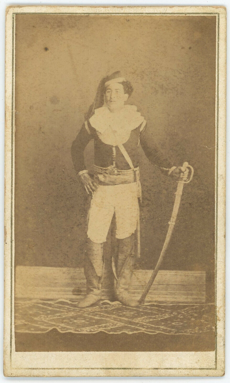 CDV circa 1870-80. Portrait of a Soldier. Hunter of Africa? African Army