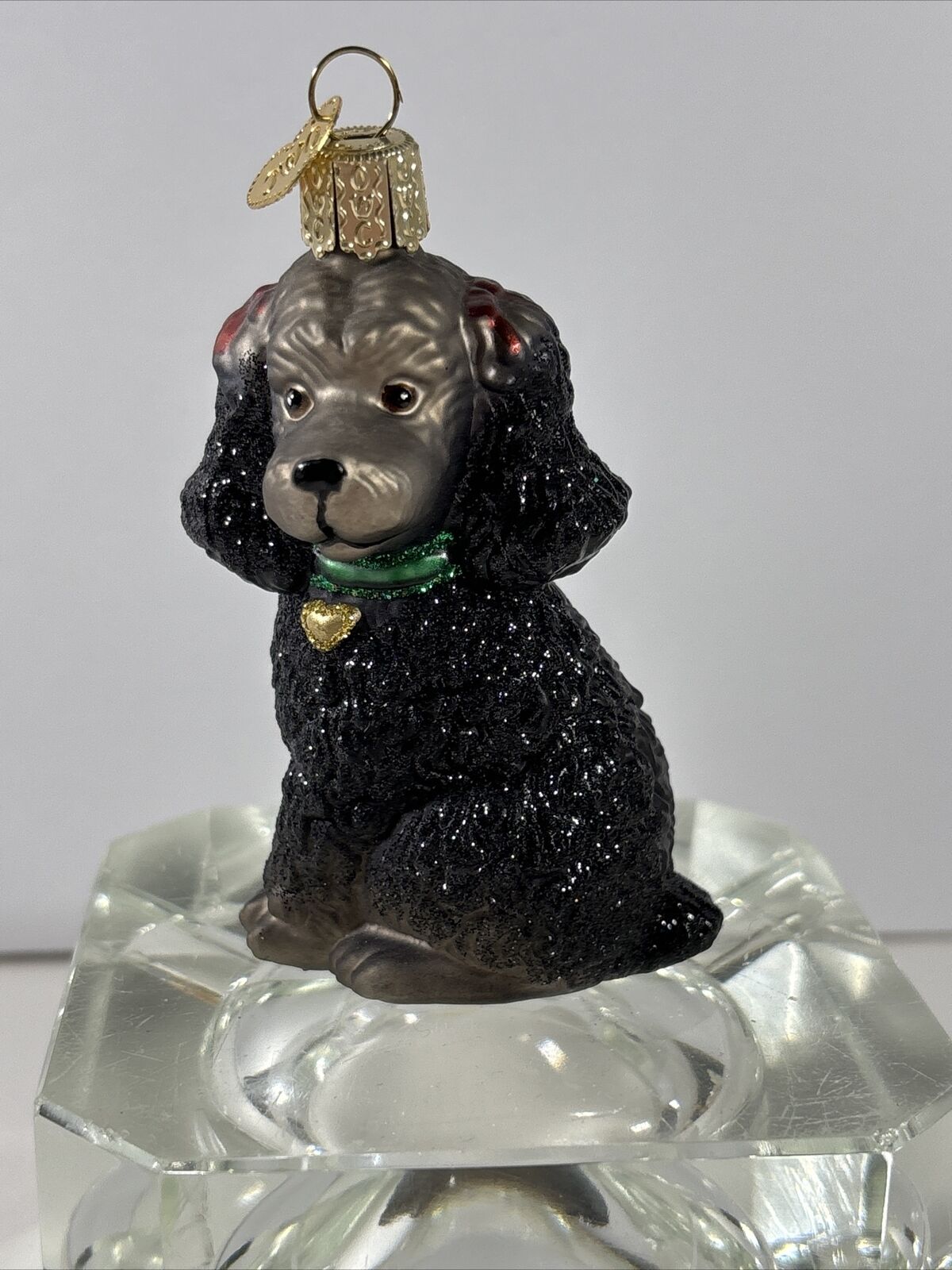 Old World Christmas OWC Blown Glass Black Poodle Dog Ornament 3\
